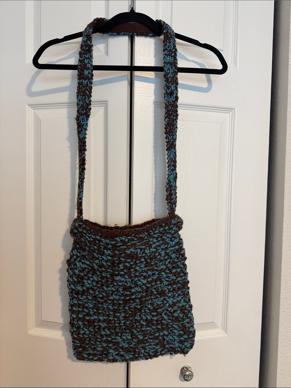 🇺🇸🎉GAP Handmade Brown & Teal Crochet Crossbody Bag